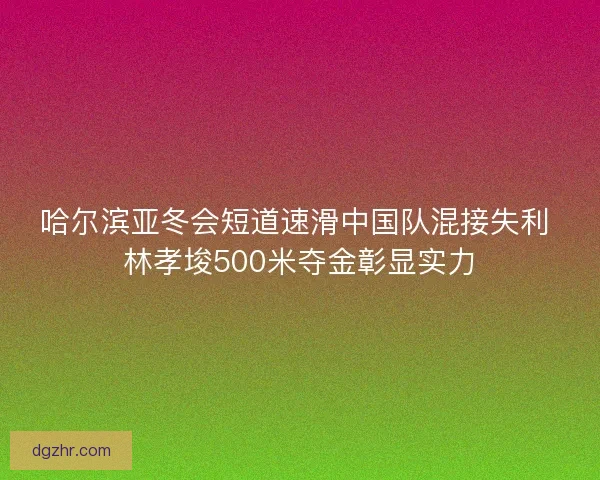 哈尔滨亚冬会短道速滑中国队混接失利 林孝埈500米夺金彰显实力